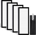 Thboxes 4 Pack Magnetic Note Pad for Fridge with Pen Holder, Totally 200 Sheets Magnetic To Do List, Shopping List, Grocery List, Memo Pads for Refrigerator（Black Border）