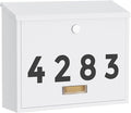 LAND·VOI Locking Wall-Mount Mailbox for Outside, with 4 Keys, Galvanized Steel Rustproof Metal Postbox, 4" Dx13.8 Wx11.2 H, Includes 3 Sets of Mailbox Numbers, Nameplate, White