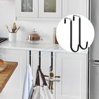 FYY Over The Door Hooks, 6 Pack Upgraded Long Door Hangers Hooks with Rubber Prevent Scratches Heavy Duty Organizer Hooks for Hanging Clothes, Towels, Hats, Coats, Bags Black