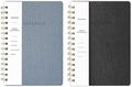 Spiral Notebook-5.75" x 8.125" College Ruled Journal with Inner Pockets and 160 Pages,PU Leather Cover Business Journal, Twin-Wire Binding Notebook Perfect for Office & Home School Supplies 2 pack Reefblue/Black