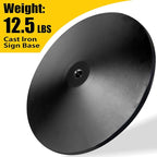 INNOVSIGN Heavy Duty Cast Iron Sign Post, 12" Round Base, 48" Movable Sign Stand