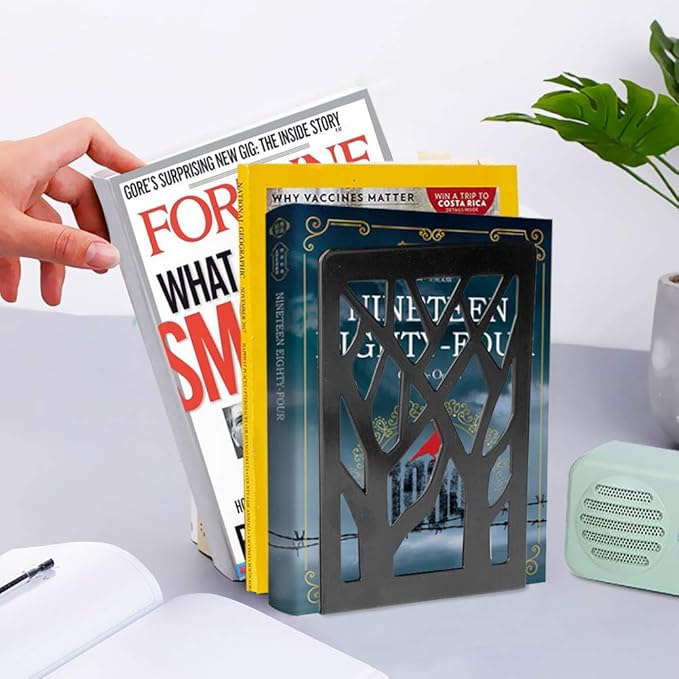 Book Ends, Bookends, Book Ends for Shelves, Bookends for Shelves, Bookend, Book Ends for Heavy Books, Book Shelf Holder Home Decorative, Metal Bookends Black 1 Pair, Bookend Supports, Book Stoppers
