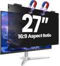 GUDTEKE Magnetic 27 Inch Privacy Screen for Computer Monitor 16:9 Aspect Ratio, Hanging Removable Anti-Blue/Glare Protector Film, Anti Spy Desktop Security Private Filter 27in