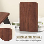 Book Ends, 10 Pair Bookends, Heavy Duty Wooden Bookend Support for Books and Movies (10, Square bookends)