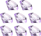 PATIKIL 8 Pcs Diamond Crystal Paperweight, 30mm / 1.18 Inch Crystal Paperweight Paper Weight for Home Office Desktop Table Decor Wedding Party Jewelry Ornaments, Purple