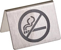 New Star Foodservice Stainless Steel Table Tent Sign (Silver (No Smoking), 2 x 1.5-Inch (Set of 6))