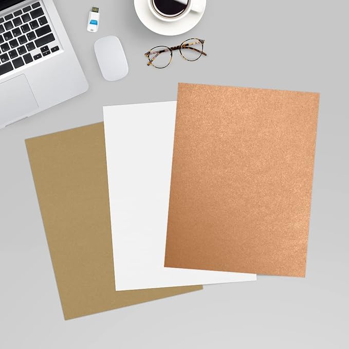 LUXPaper 8.5" x 11" Paper | Letter Size | Copper Metallic | 80lb. Text | 50 Qty