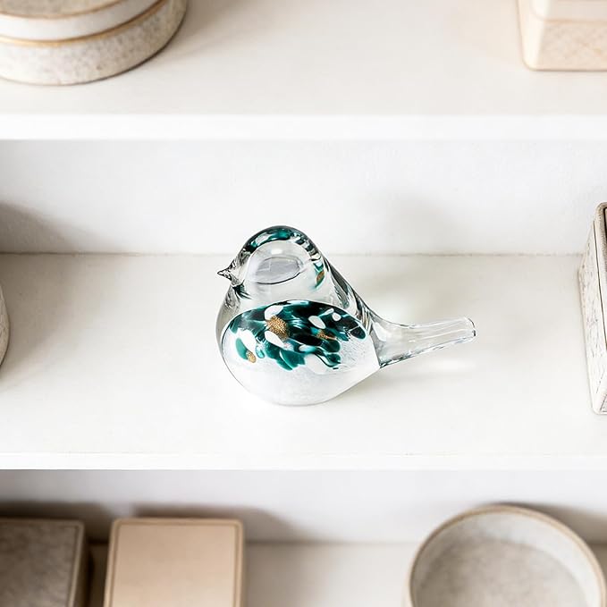 ORRFIDDY Glass Bird Figurines Art Collectible Ornaments Statue Figurines Paperweight Modern Handmade Sculpture Home Decor