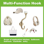 TUNNY Coat Hooks - 3 Pack Champagne Bronze Towel Hooks Robe Hooks Decorative Wall Hooks for Bathroom Bedroom Kitchen Towel Robe Clothes Cabinet Closet Bathroom Hardware