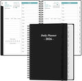 Daily Planner 2026 Full Page Per Day- 2026 Daily & Monthly Planner from January 2026 to December 2026, Day Planner 2026 with 12 Months Tabs, 6.4" x 8,5", Black