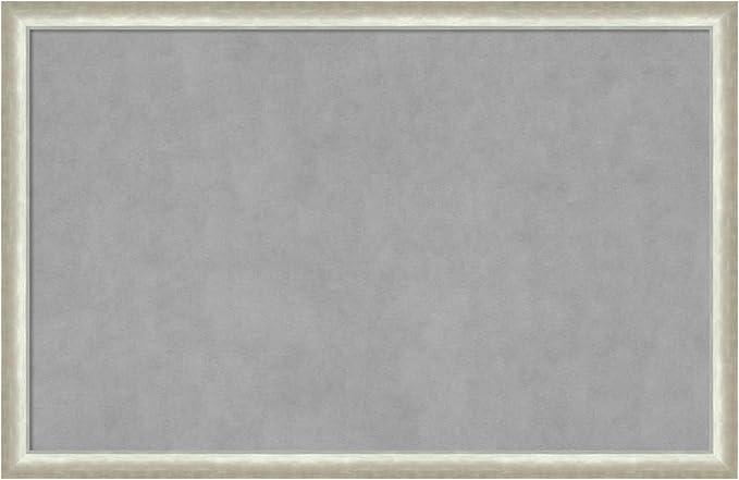 Amanti Art Silver Framed Magnetic Board 22x34 Large Vision Board for use with Magnets, 100% Metal Sheet to Display Items as Office Decor or for Home Organization in mudroom, Kitchen or Kids Room