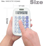 Mechanical Calculator,BTSEYAW Dual Power Calculator with 8 Digit Display tilt Screen and Big Buttons, Cute Office Desk Accessory (Blue)