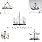 Sunwo Glass Shade Straight Cylinder Glass Lamp Shade Replacement with Multiple Effects (6 x 8, Bubble Straight Cylinder)