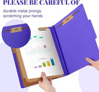 Skyygemm 36 Pcs Classification Folders Letter Size, 3 Divider Pressboard File Folder with Fasteners, Expanding File Organizer Bulk for School Teachers, Office Employee, Coworker, Staff (Purple)