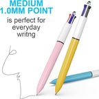 Aosrpvoi 8-Pack Multicolor Ballpoint Pens with Stylus Tip - 4 Colors in One (Red, Blue, Black, Green) 1.0mm Smooth Writing for Planners