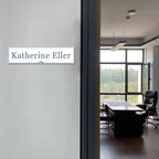 Custom Elegant Office Engraved Name Plate for Doors or Wall Sign, Personalized Office Door Name Plates with Adhesive, Laser Engraving, 10 Colors Available (Size 2.5"H x 8"L)