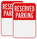 Blank Reserved Parking Sign (2-Pack), 18x12 Inches Rust Free Reflective Aluminum Write-On Sign, Fade Resistant, UV Protected, Waterproof, Easy to Install