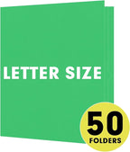 Two Pocket Folders, RAZCC 50 Pack 2 Pocket Folders Fit Letter Size Paper, Paper Folders with Pockets for School Office Business Home (Green)