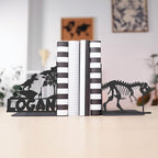 Personalized Name Book Ends Metal, Heavy Duty Bookends for Shelves Decorative, Dinosaur Non-Slip Book Stopper, Home Office Desk Modern Bookshelf Decor, Gifts for Readers Color02