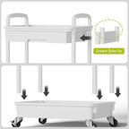 Sorgion 4 Tier Rolling Cart Organizer,Art Craft Diaper Bedside Snack Laundry Room Bathroom Organizer Narrow Thin Slim Rolling Trolley Utility Cart with Wheels for Kitchen,Office(White)