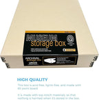 Lineco Museum Archival Storage Box, 11.75x17.75x3.75 in. Drop Front Design. Acid-Free with Metal Edge. Organize Photos, Pictures, Prints, Documents, Crafts, DIY. Tan, 1 Pack