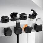 Lancord 8 Pack Cord Organizer Holder, Rotatable Cable Clips, Spring Cord Holder for Nightstand Adhesive Cable Organizer, Cable Management Clips Charging Cord Organizer for Desk Office Car Wall