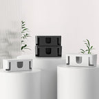 Delamu 2 Pack Cable Management Box, Stylish Black Cable Management, Pet & Child-Proof ABS Cord Box Hider, Medium and Small Cable Box for Computer WiFi Router Box Hider USB Hub, Floor Cord Covers