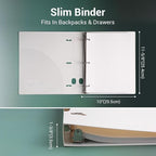 MUKAWA 1 Inch 3 Ring Binder, D-Ring Binder Holds 250 Sheets, PP Cover with Writable Spine Label, Lay-Flat Design, Letter Size 8.5x11, Lightweight for School, Office & Home Organization, 1 Pack, Beige
