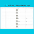 Daily Planner Undated - 8.5" x 11" To Do List Notebook Hourly Schedules, 150 Sheets/300 Pages Spiral Appointment Planner for Women and Men ,PVC Hardcover, Inner Pocket, Elastic Closure, Blue