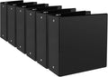 CIXILDTS 3" 3 Ring Binder, Standard 3-Inch Round Ring Binder Fit Letter Size Paper, Presentation View Binders, 6 Packs, Black