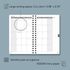 POPRUN 2026 Planner Weekly Notebook (Jan-Dec), Small Size 4''x 6.25'' - 2026 Pocket Calendar for Purse with Spiral Soft Cover, Plastic Ruler, Inner Pocket, 100 GSM - Lilac