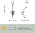 TUNNY Coat Hooks - 5 Pack Polished Chrome Towel Hooks Robe Hooks Decorative Wall Hooks for Bathroom Bedroom Kitchen Towel Robe Clothes Cabinet Closet Bathroom Hardware