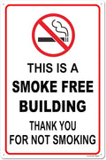 Locmorly This is A Smoking Free Building Sign, Smoking Sign, 12x16 Inch, Metal Sign No Smoking Sign