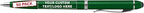 DISCOUNT PROMOS Custom Twist Action Plastic Stylus Pens, Set of 50, Personalized Bulk Pack - Pens for Work, Cool Pens for Writing, Black Ink - Green