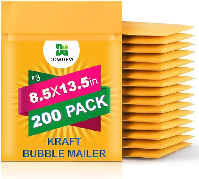 Kraft Bubble Mailers [200 Pack] Mailing Packing Envelopes #3 (8.5" x 13.5")