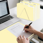 Manila Folders, HERKKA 120 Pack 1/3 Cut Tab File Folders, Manila Folders 8.5 x 11 Designed for Office and Classroom Use, Letter Size