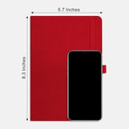 RETTACY Bullet Dotted Journal Notebook, 320 Numbered Pages, A5 Medium Size (5.7'' × 8.3''), Leather Hardcover, 100 GSM Thick Paper, for Bullet Journaling, Planning, Tracking (Red)