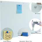 JYYPWB Magnetic Large Glass Board 72"x 48" Dry Erase Writing Board Premium Tempared Galssboard Frameless Message Board with Full Accessories Wall Mounted White Board