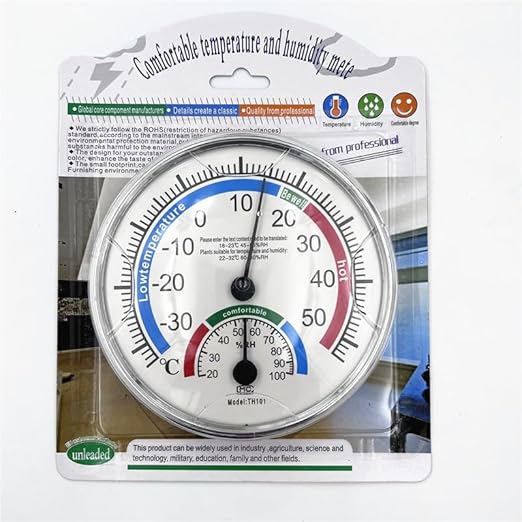 5" Indoor Outdoor Hygrometer/Thermometer, Humidity Gauge Indicator Temperature Humidity Monitor for Home, Office, Garden, Patio, Warehouse