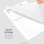Task Planner & Tracker 8.5 x 11 Tear-Off 70 Sheet Planner Pad – Project Organizer with Time Log, Top Priority, Follow-Up – Notepad for Home & Office (White, Minimalist, 2 Pack)
