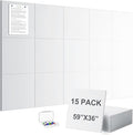 G Gamit Large Felt Wall Tiles Bulletin Board 59”x36”,Large Cork Board Alternative with 60 Pushpins,15 Pack Felt Pin Board with 112 Safe Removable Adhesive Tabs for Home Office School (White)