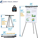 Pack of 10-Lightweight Aluminum Flip-Chart Presentation Easel, Black (10 Pack)