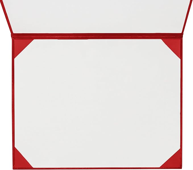 GraduationMall 8.5"x11" Smooth Padded Diploma Cover Certificate Holder Red,6-Packs