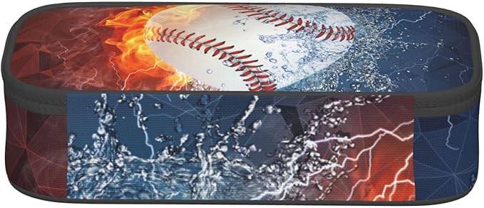 SNAPMADE Baseball Pencil Case Sports Pencil Box for Boys Men, Large Capacity Durable Pencil Pouch Storage Pen Bag Stationary Case with Double Zippers