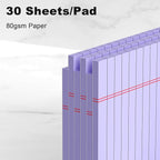 AILZFEI 6pcs Small Legal Pad 5x8 College Ruled Purple Legal Pads Notepads 6 Pack Study Back Writing Pads 5 x 8 Perforated Narrow Ruled Pads of Paper Purple