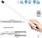 LED Display Lights, (4) Strip Light Bars for Display Case Shelf Showcase Bookshelf Kitchen Workbench, Plug-in Under Cabinet Lighting - (6000K, Cool White)