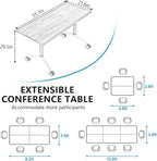 Goakwwuz Conference Room Table, Folding Conference Tables,Thicken Grey Tabletop,Flip Top Wooden Seminar Meeting Room Table for Conference Room Offices (10, Black, 55.1”)