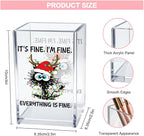 Vgrti It's Fine I'm Fine Acrylic Cosmetic Pencil Pen Holder Cup, Funny Black Cat Pen Holder Cup, Cute Christmas Gifts for Women Men, Office Sarcastic Gifts for Women Men Colleague Boss