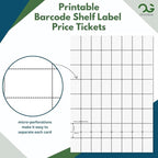 OfficeGear Shelf Edge Barcode Price Ticket Labels 64-up [25 Sheets - 1600 Pack] 37x26mm Custom Printable A4 Card Micro Perforated Non-Adhesive Merchandise Tag with Free Downloadable Design Template