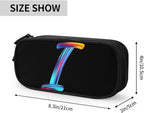 Pazacon Cute Initial Pencil Case for Kids Students, Large Capacity Pencil Pouch for Boys Girls, Letter Design Pencil Box Pen Bag Office Stationery Organizer, Rainbow Letter I